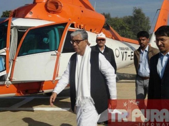 Crisis hits the development of State: So called poor CM covering election campaign via helicopter